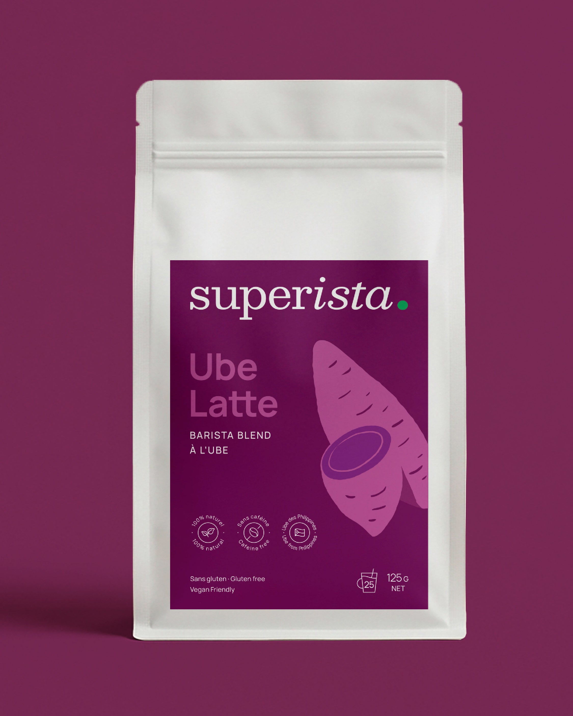 latte à l'ube de 125g.