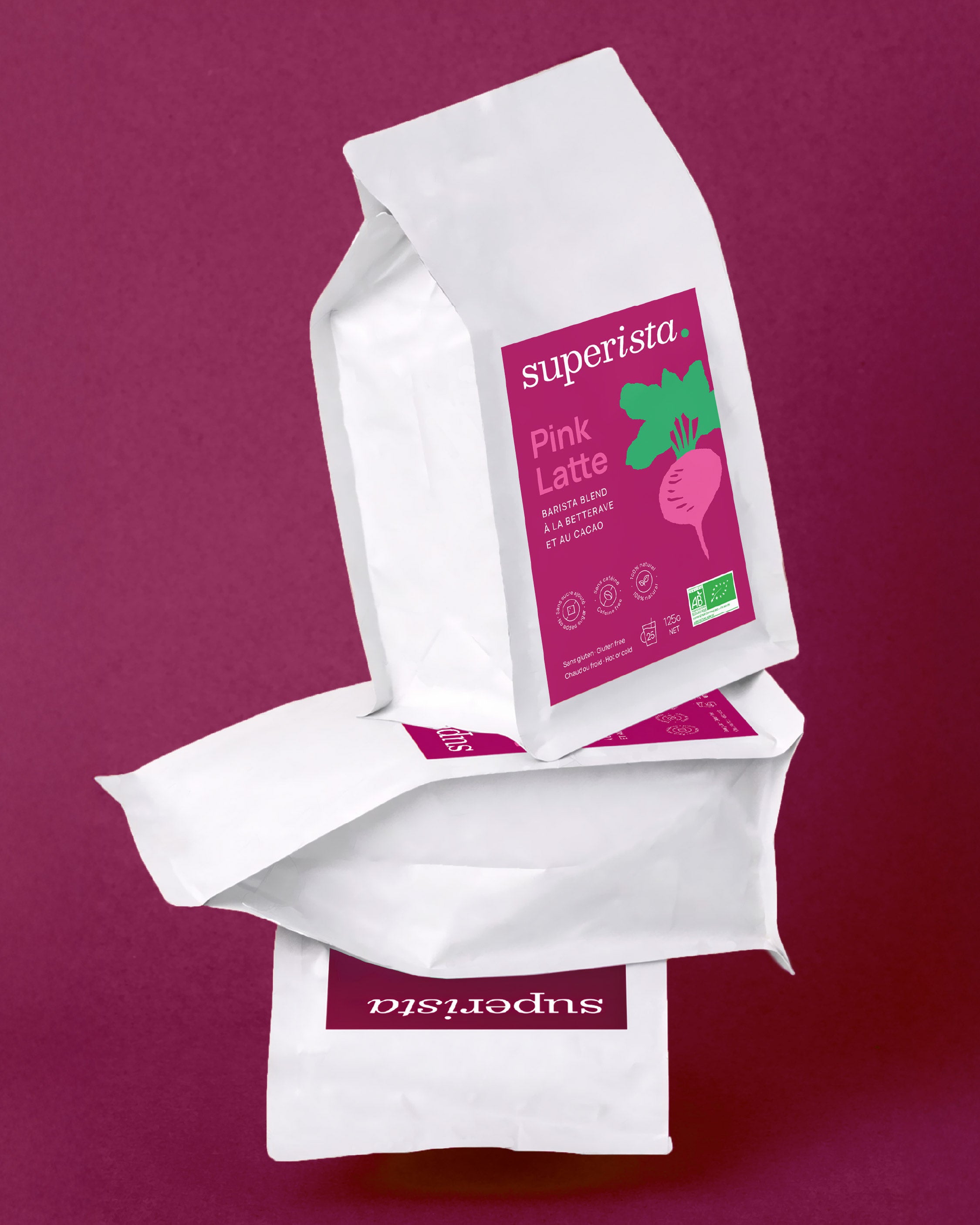sachet de  latte rose , 125g